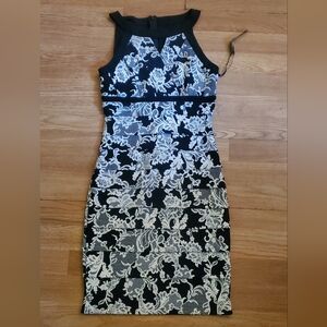 Black and white floral dress